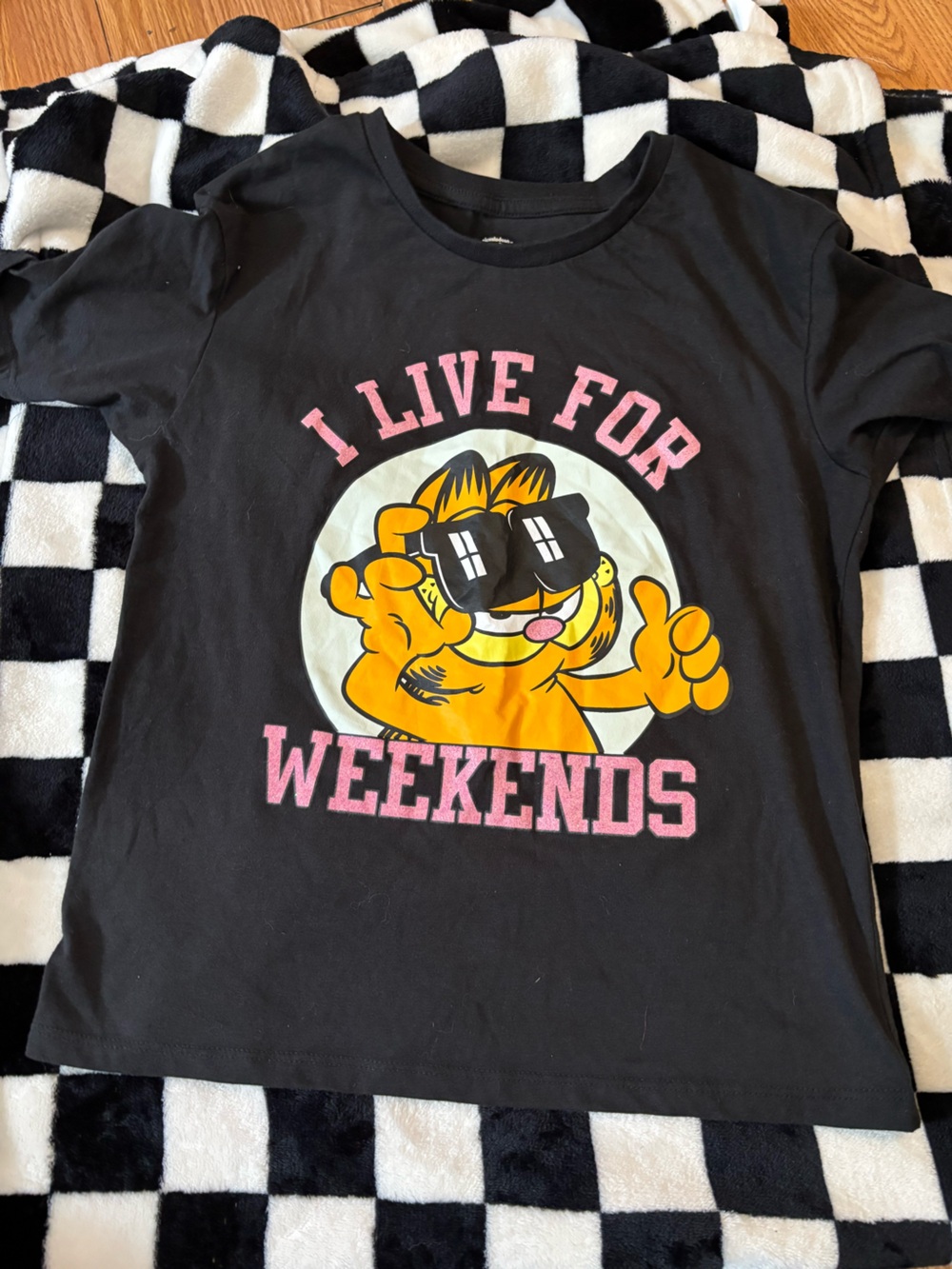 Kids Black Garfield 'I Live for Weekends' Graphic Tee